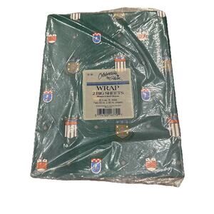 NOS 1980's Vintage Castle Crest Shields Royalty DAD Green Gift Wrap Paper